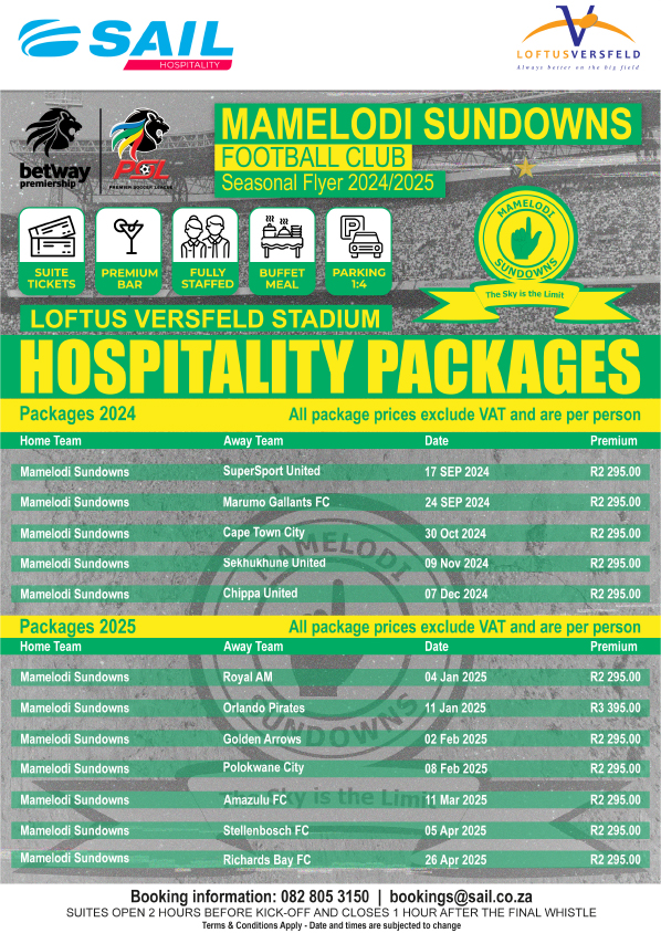 Mamelodi Sundowns FC Seasonal Fixtures